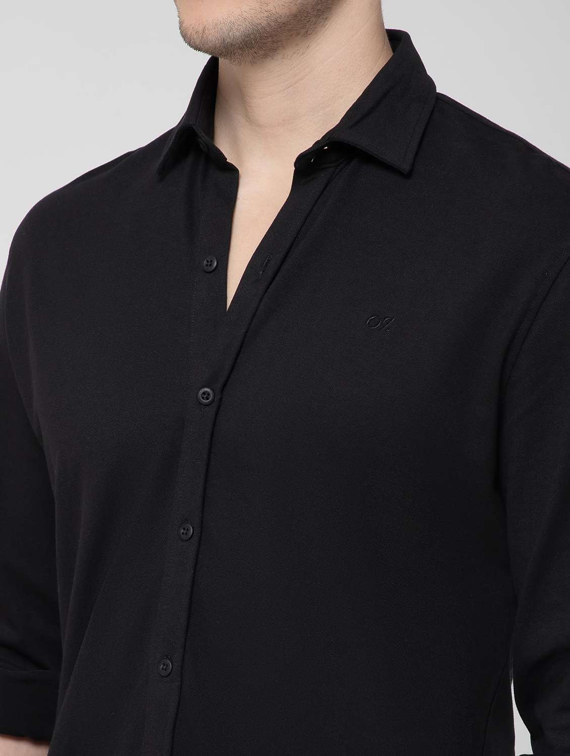 men solid collared long sleeve regular fit shirt - 22063604 -  Standard Image - 4