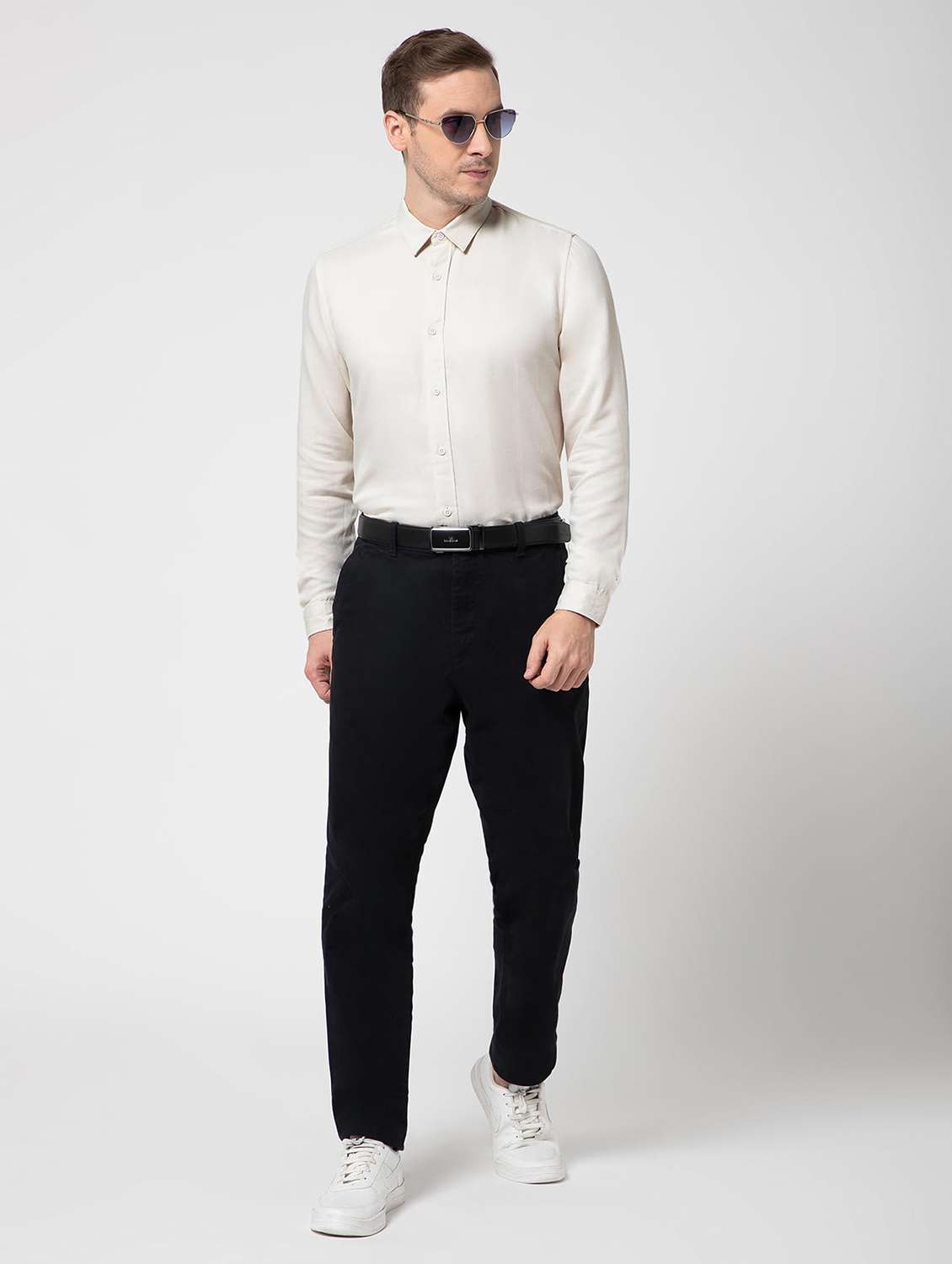 men solid collared long sleeve regular fit shirt - 22063609 - Standard Image - 4