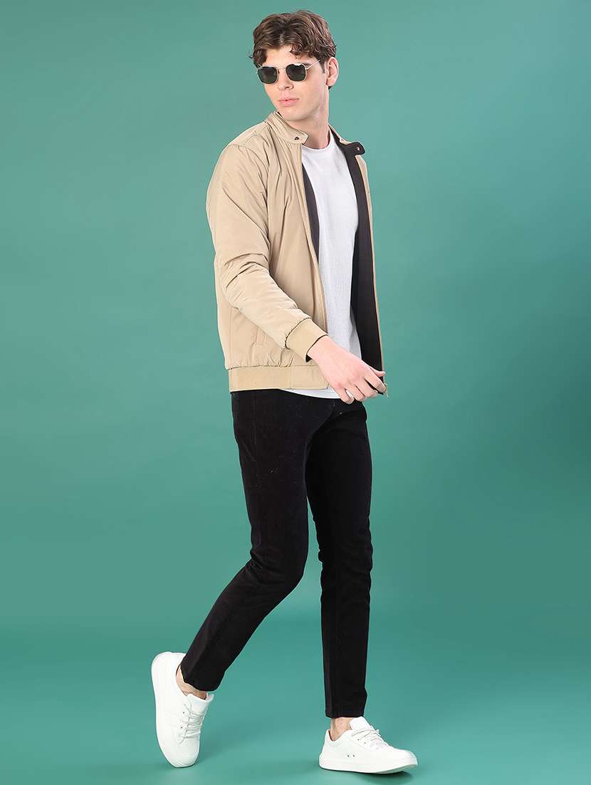 men solid long sleeve lightweight bomber jacket - 22063665 -  Standard Image - 4