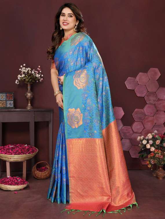 women self design banarasi saree with blouse - 22063842 -  Standard Image - 1