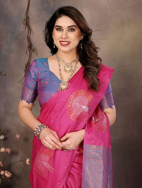 women self design banarasi saree with blouse - 22063844 - Standard Image - 4