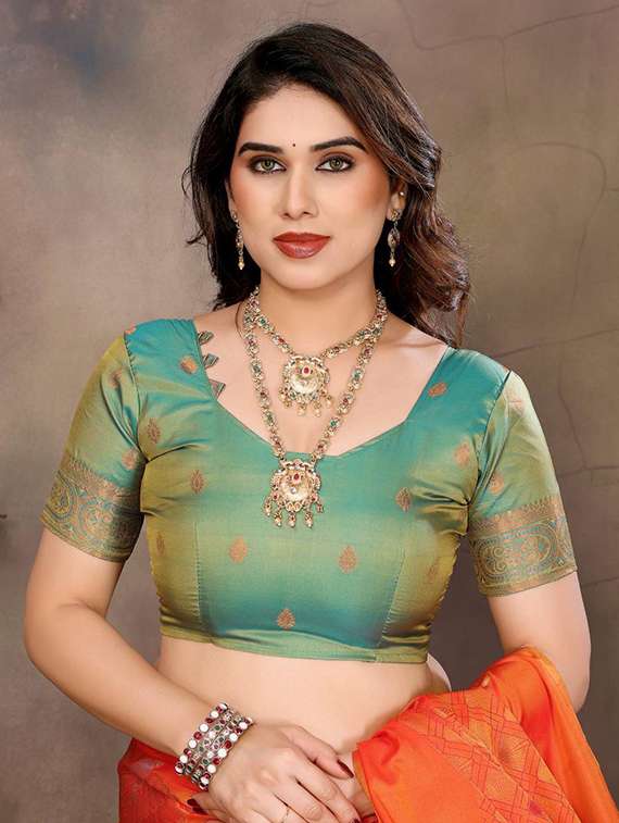 women self design banarasi saree with blouse - 22063845 -  Standard Image - 4