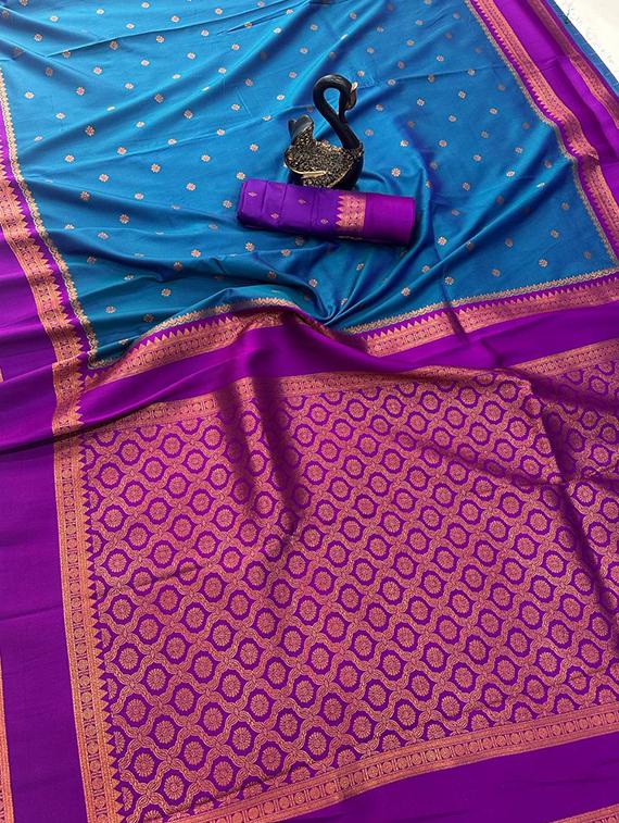 multi colored silk banarasi saree with blouse - 22063856 - Standard Image - 4