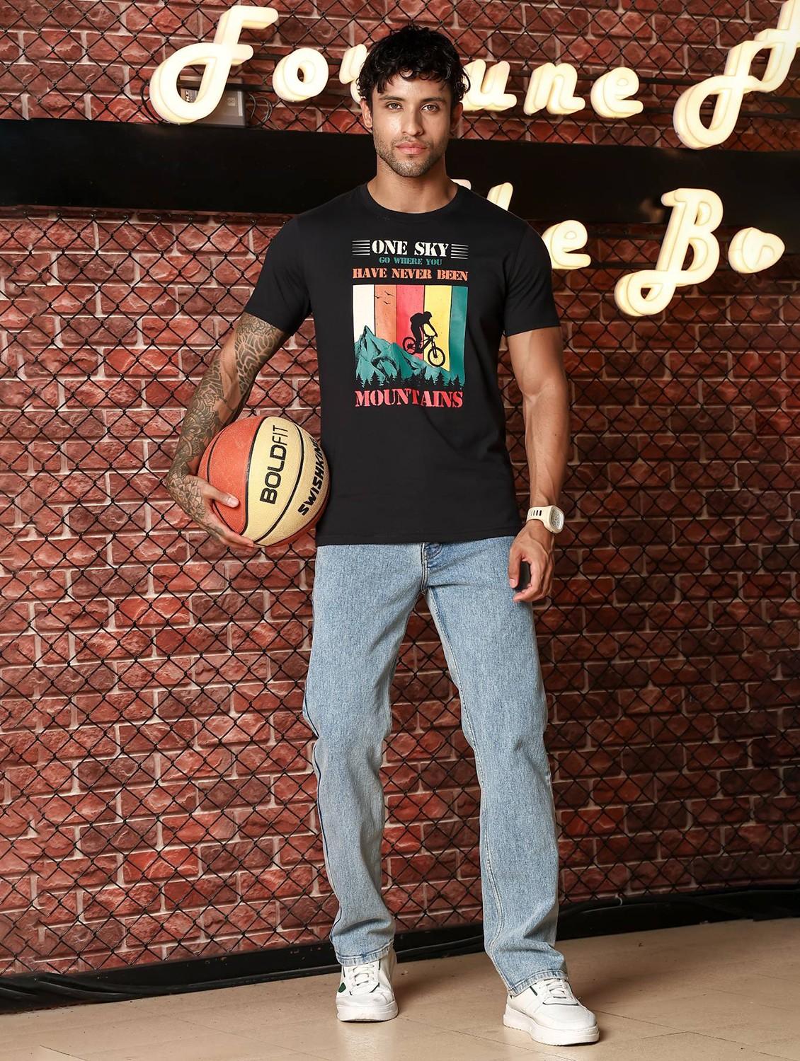 men printed short sleeve regular fit t-shirt - 22063905 - Standard Image - 4