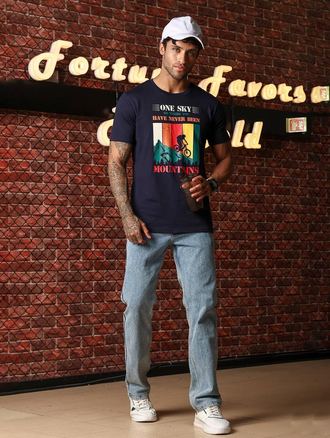 men printed short sleeve regular fit t-shirt - 22063906 - Standard Image - 4