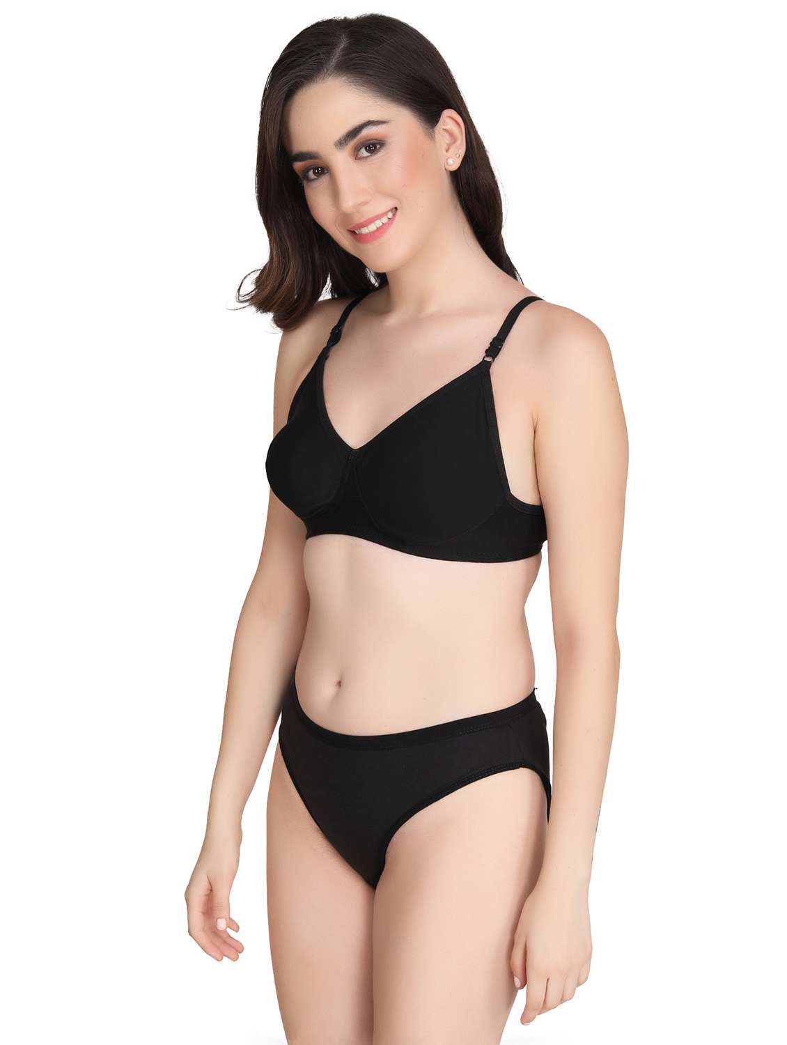 women pack of 6 solid bra and panty set - 22064257 -  Standard Image - 1