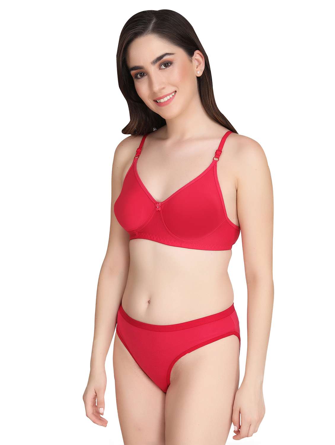 fuchsia cotton blend bras and panty set - 22064310 -  Standard Image - 1
