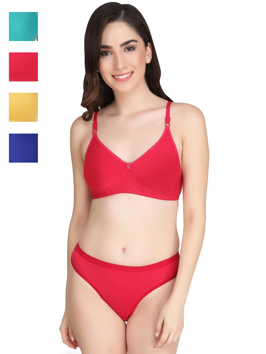 fuchsia cotton blend bras and panty set