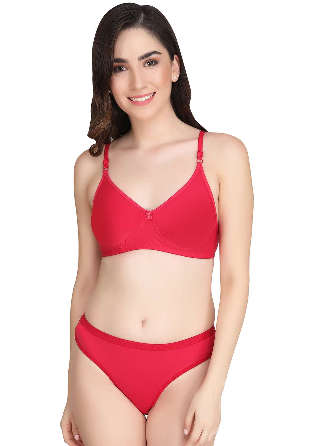 women pack of 3 solid bra and panty set - 22064529 -  Standard Image - 1