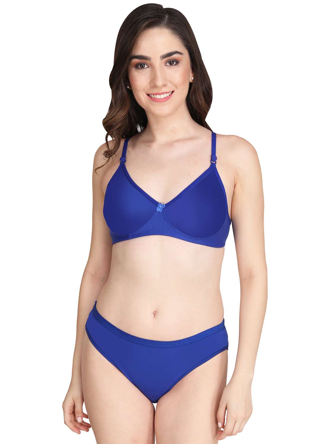 women pack of 2 solid bra and panty set - 22064634 -  Standard Image - 1