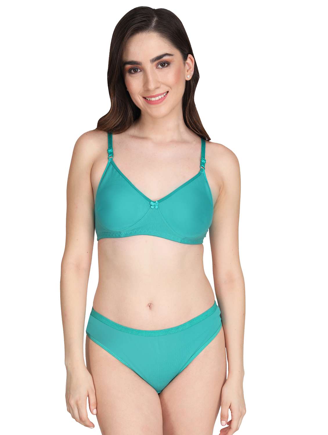 women pack of 2 solid bra and panty set - 22064645 -  Standard Image - 1