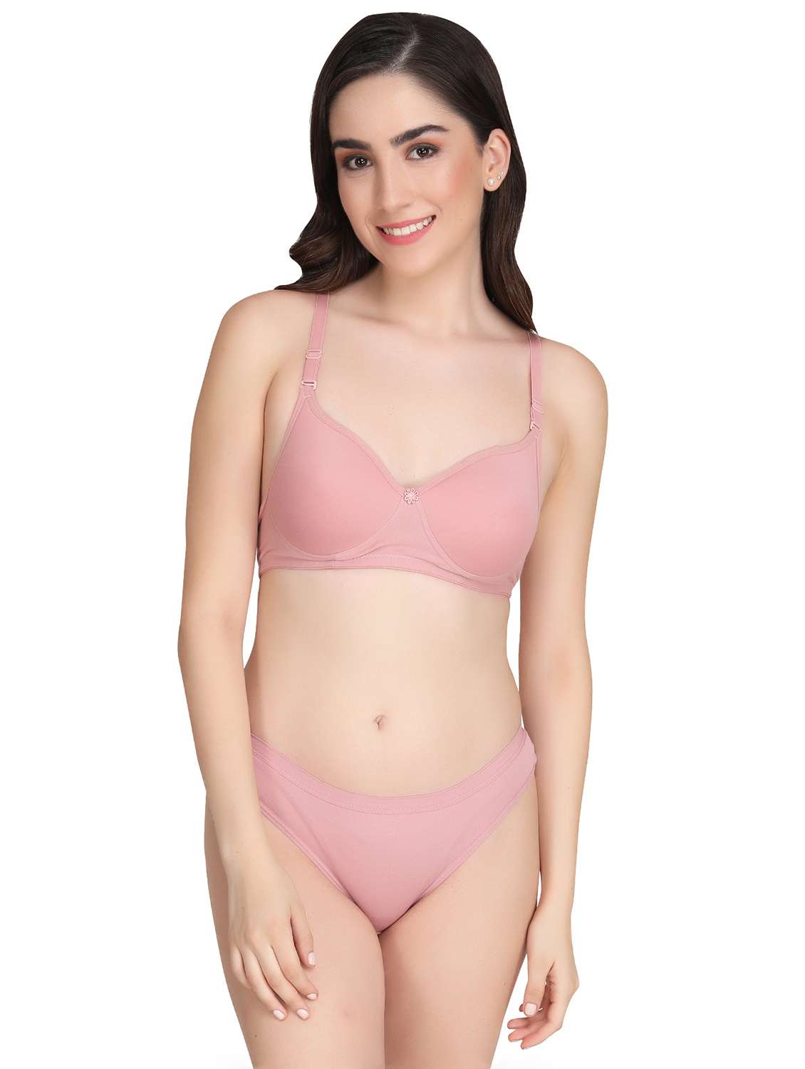 women pack of 4 solid bra and panty set - 22064901 -  Standard Image - 1