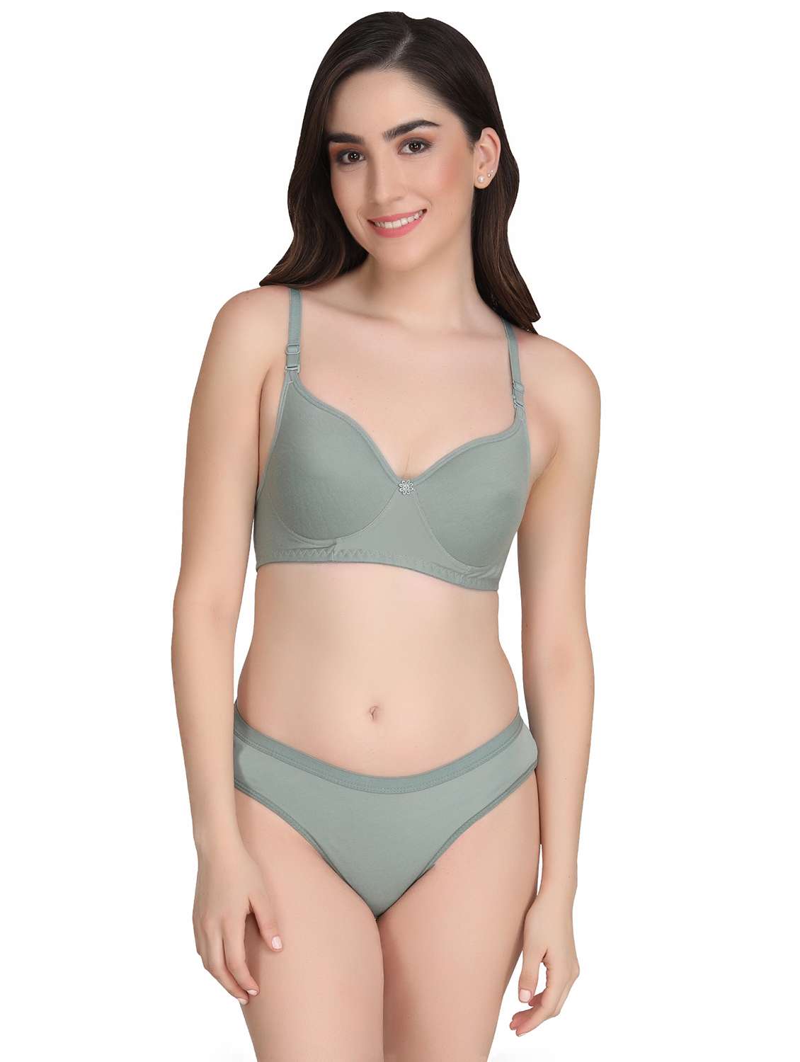 women pack of 4 solid bra and panty set - 22064907 -  Standard Image - 1