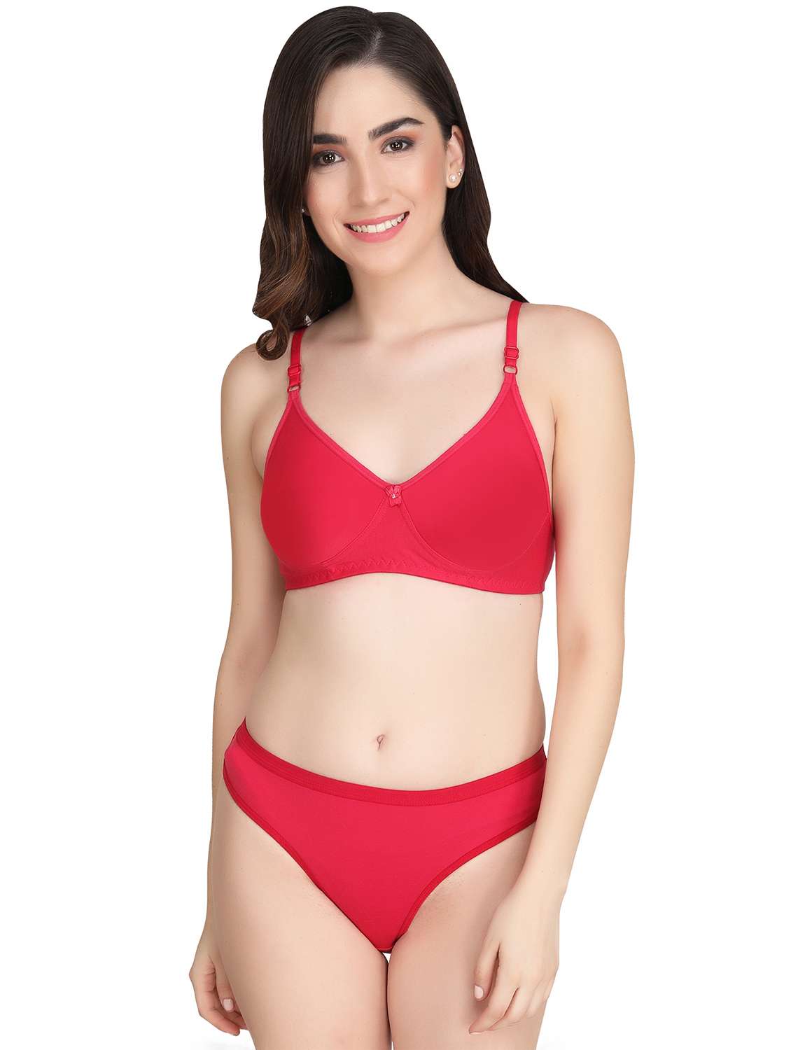 women pack of 4 solid bra and panty set - 22064947 -  Standard Image - 1