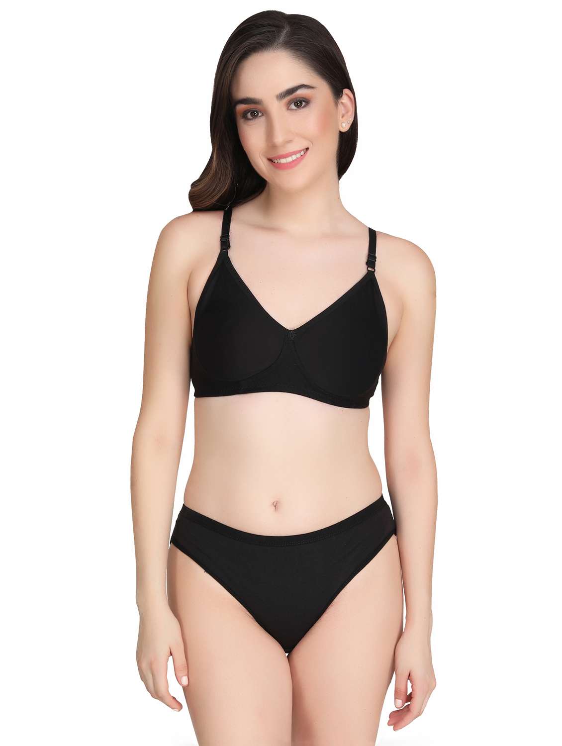 women pack of 4 solid bra and panty set - 22064975 -  Standard Image - 1