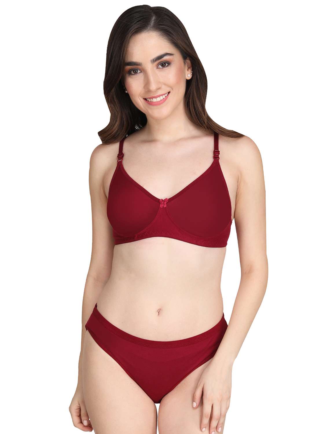 women pack of 3 solid bra and panty set - 22065066 -  Standard Image - 1