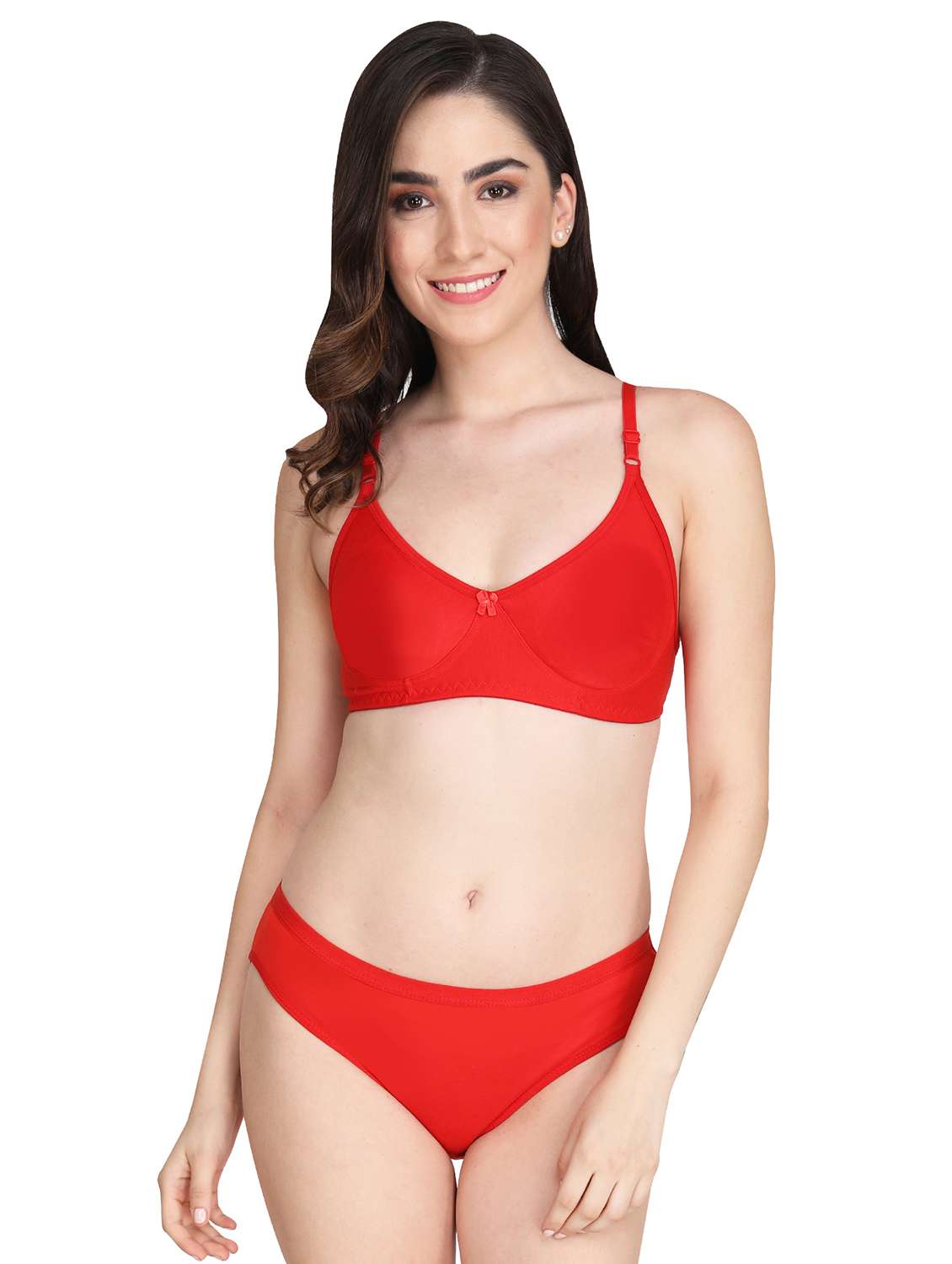 women pack of 3 solid bra and panty set - 22065107 -  Standard Image - 1
