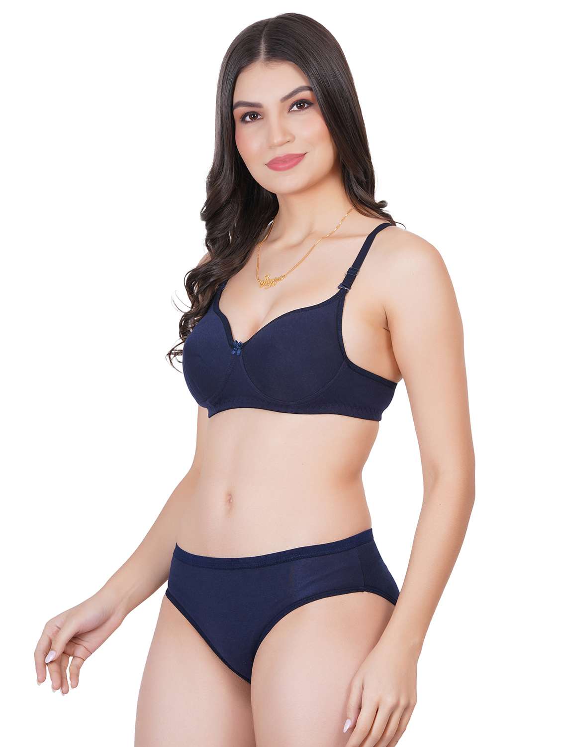 women pack of 2 solid bra and panty set - 22065130 -  Standard Image - 1