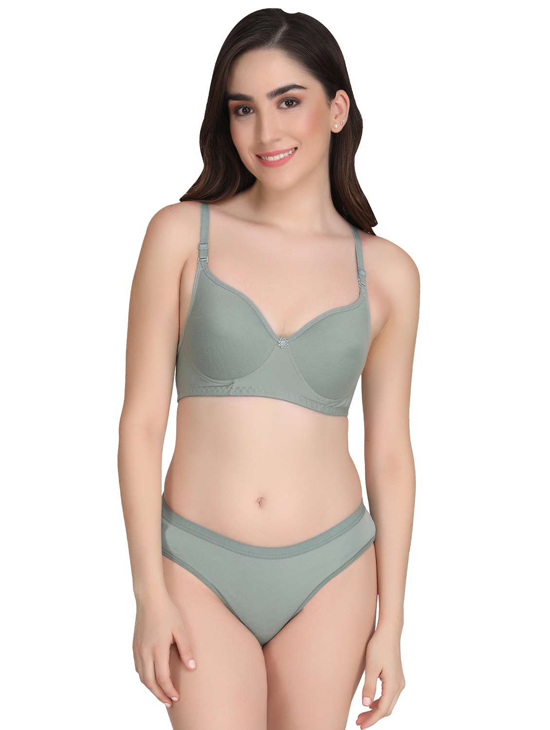 women pack of 2 solid bra and panty set - 22065143 -  Standard Image - 1