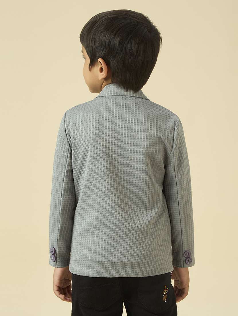 boys solid long sleeve blazer with printed t-shirt - 22065400 -  Standard Image - 4