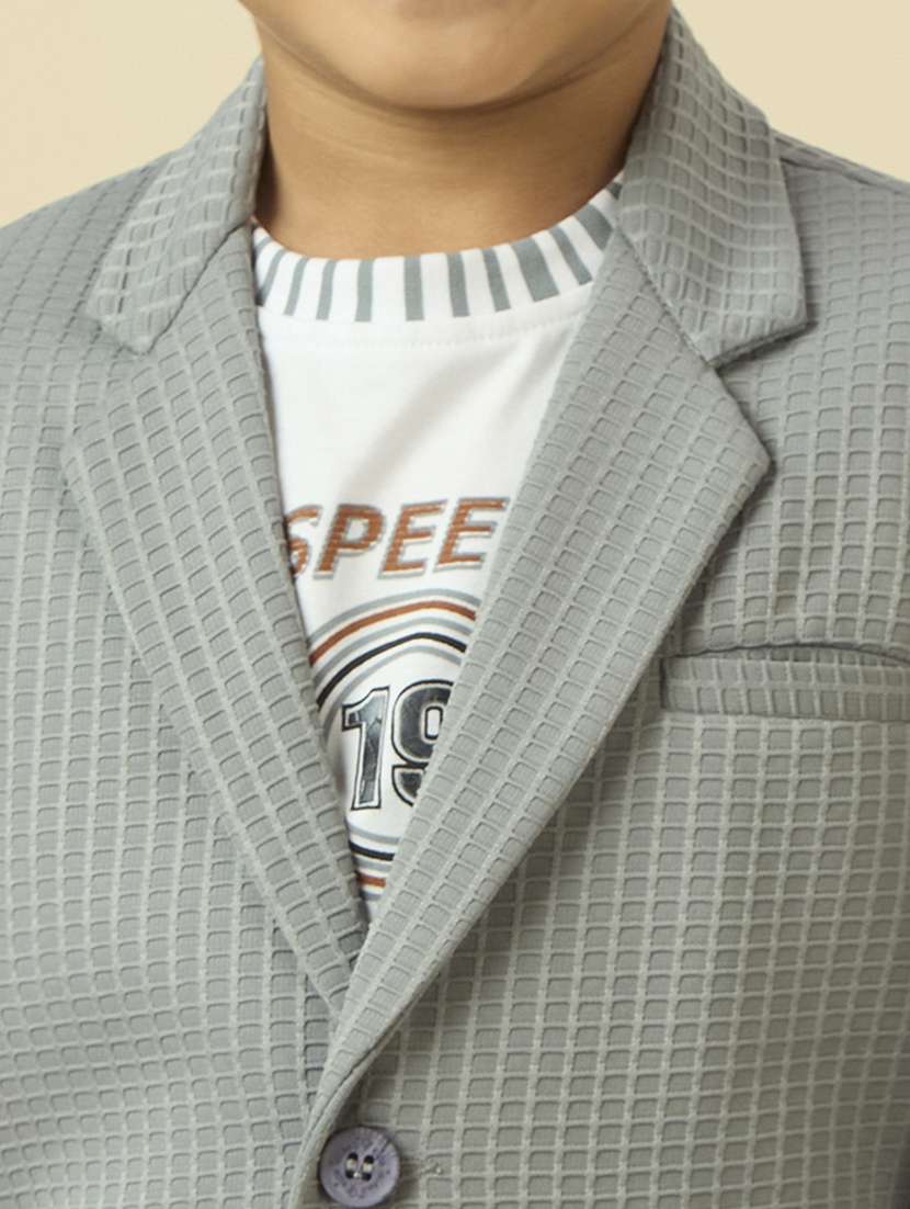 boys solid long sleeve blazer with printed t-shirt - 22065400 -  Standard Image - 6