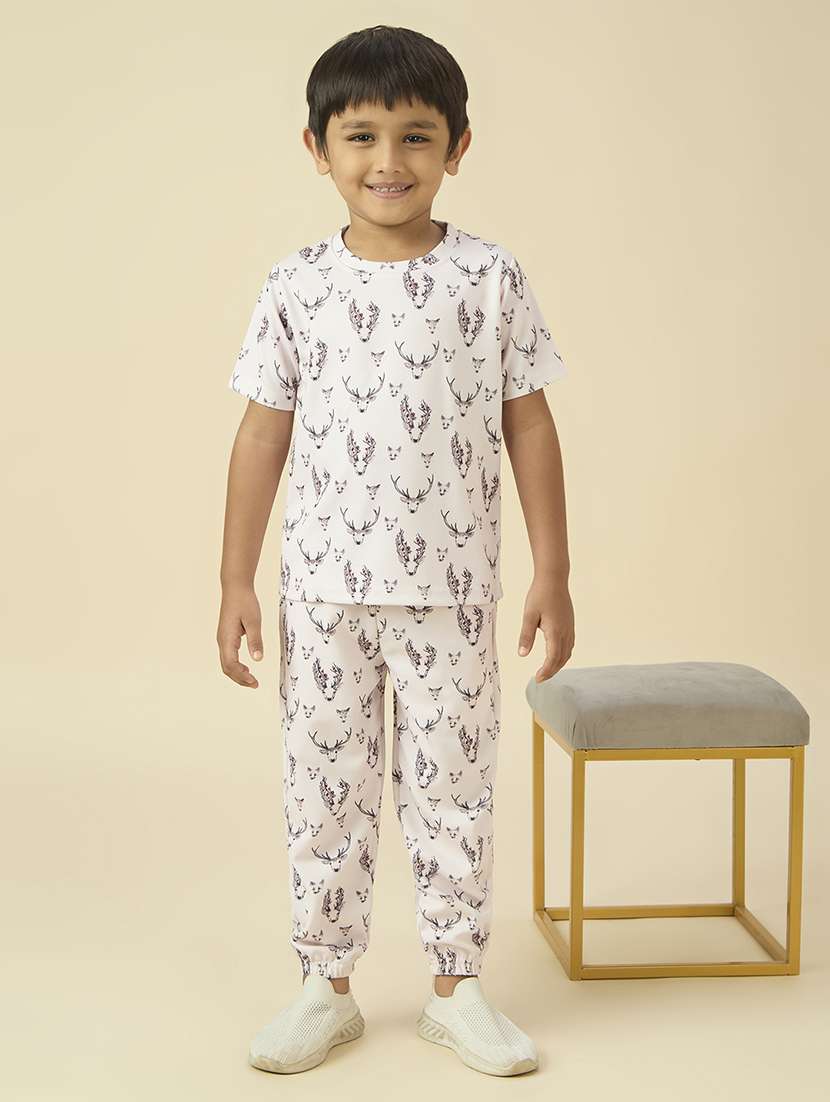 boys printed t-shirt and jogger co-ord set - 22065403 - Standard Image - 1