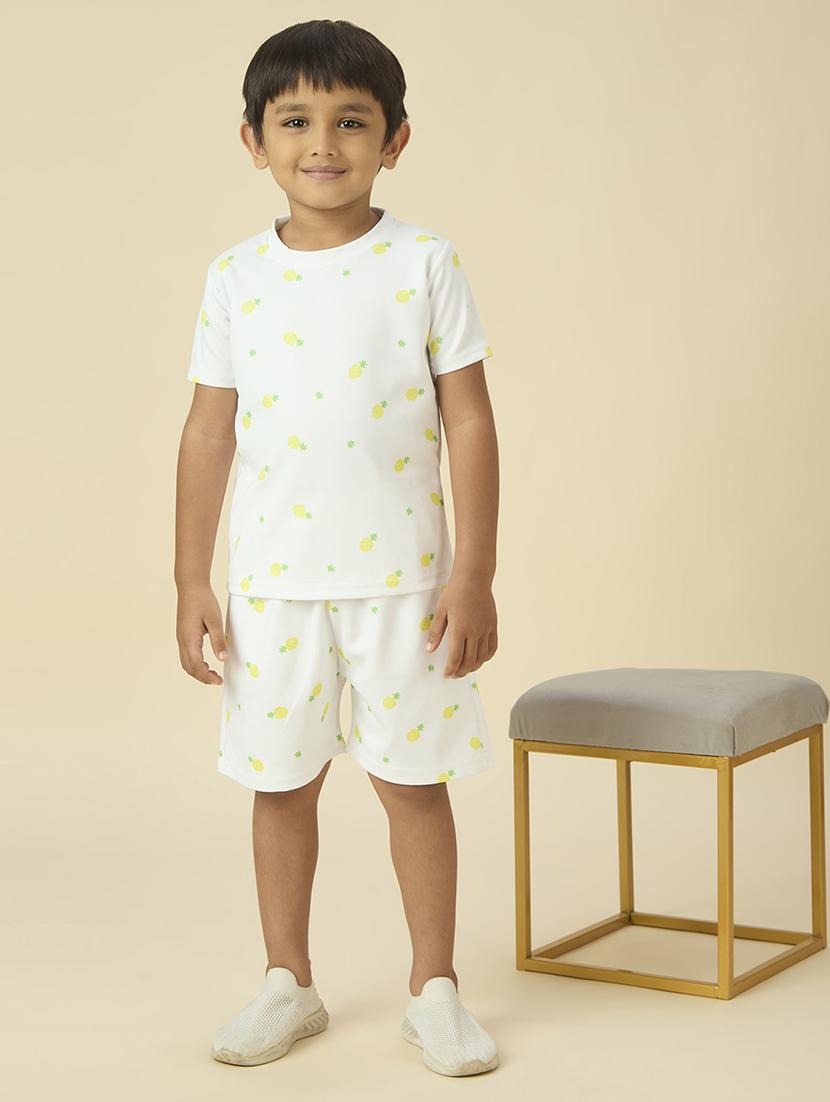 boys printed t-shirt and shorts co-ord set - 22065410 - Standard Image - 1