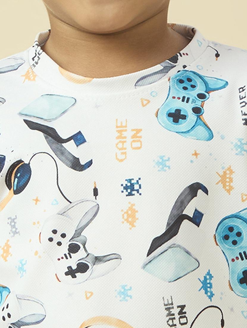 boys printed t-shirt and shorts co-ord set - 22065411 - Standard Image - 4