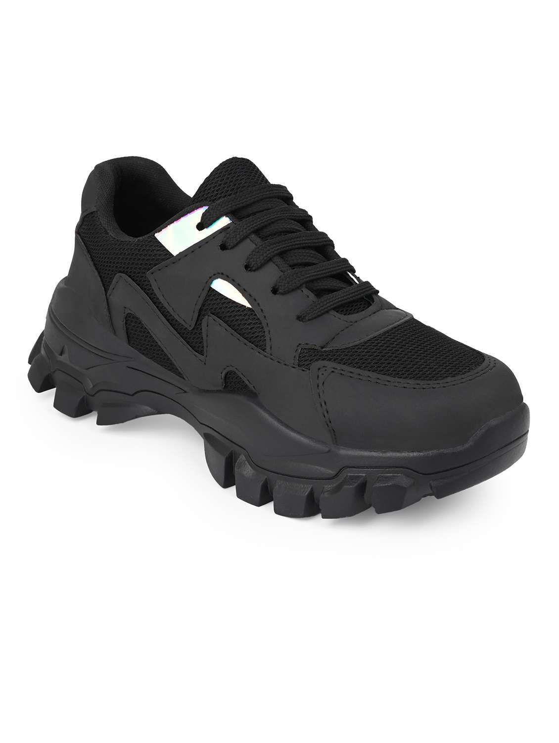 women black lace-up sports shoe - 22065469 - Standard Image - 1
