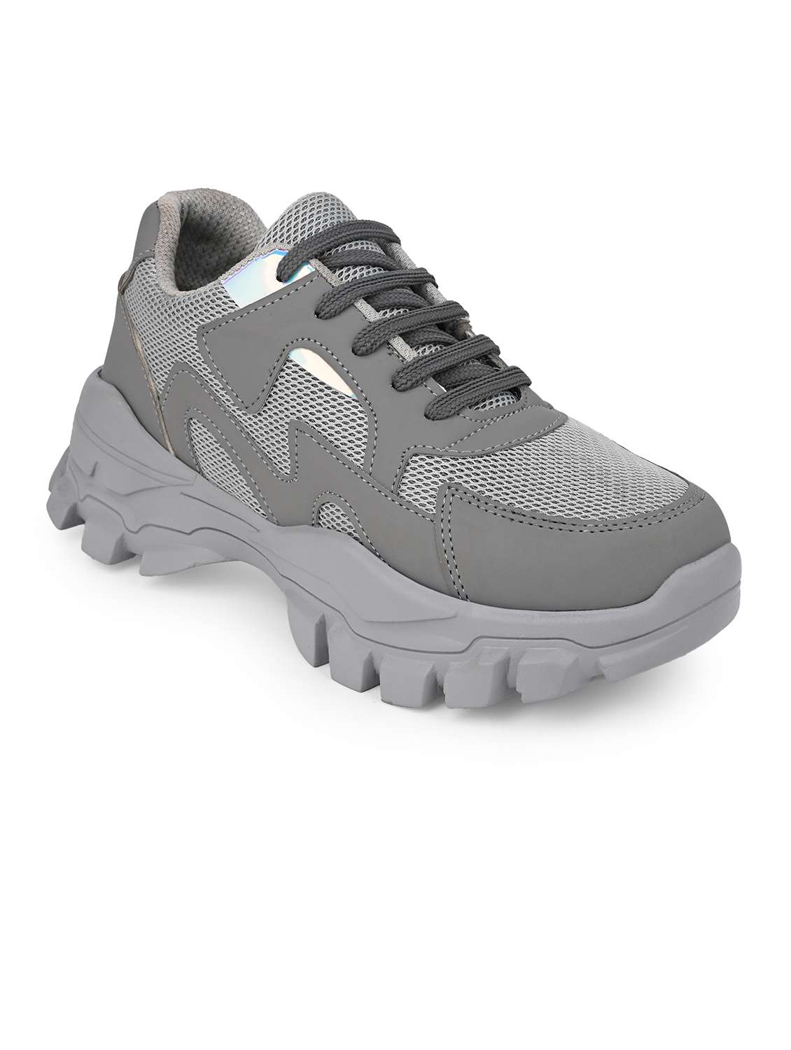 women grey lace-up sports shoe - 22065470 - Standard Image - 1