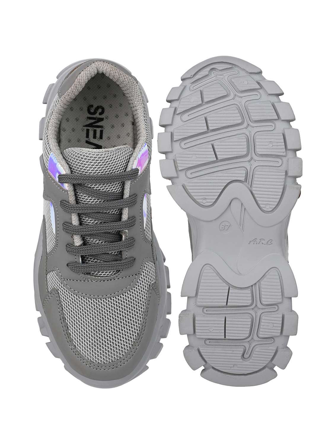 women grey lace-up sports shoe - 22065470 - Standard Image - 4