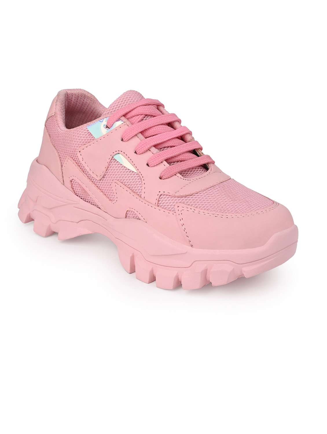 women pink lace-up sports shoe - 22065471 - Standard Image - 1