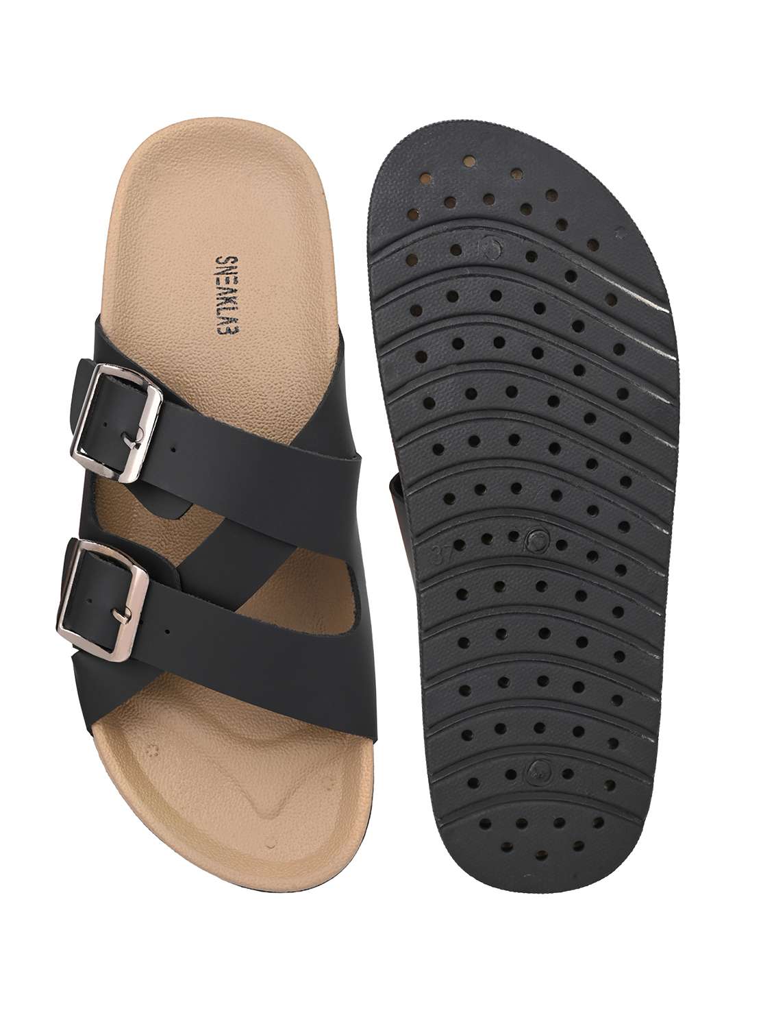 women black solid slip on flats - 22065472 - Standard Image - 4