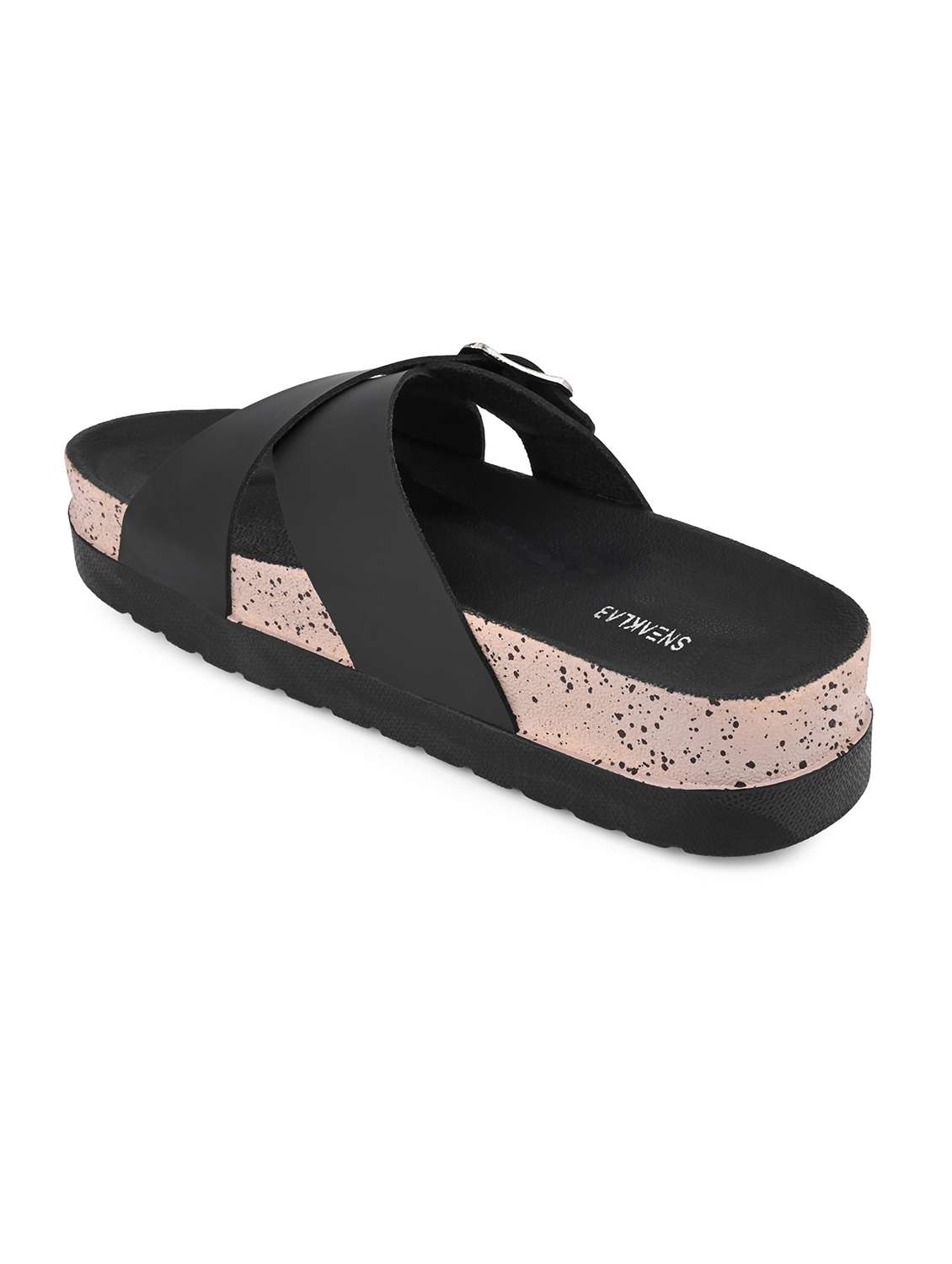 women solid black slip on flats - 22065475 - Standard Image - 1