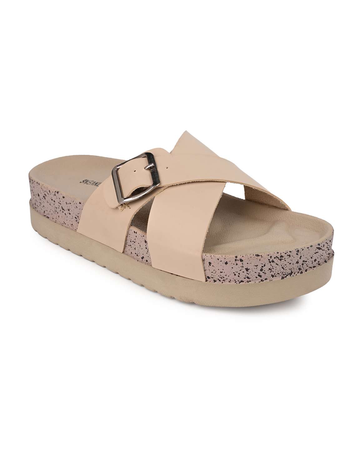women solid cream slip on flats - 22065476 - Standard Image - 1