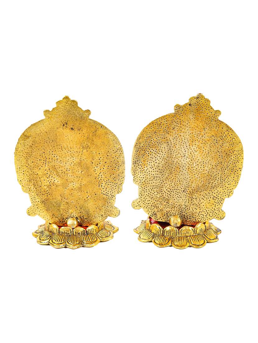gold plated goddess lakshmi and lord ganesh murti - 22065606 - Standard Image - 1