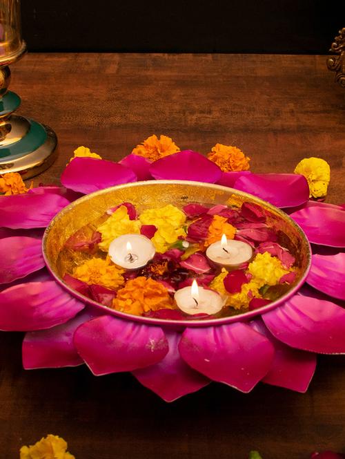 lotus shape decorative urli for home decor - 22065696 - Standard Image - 0