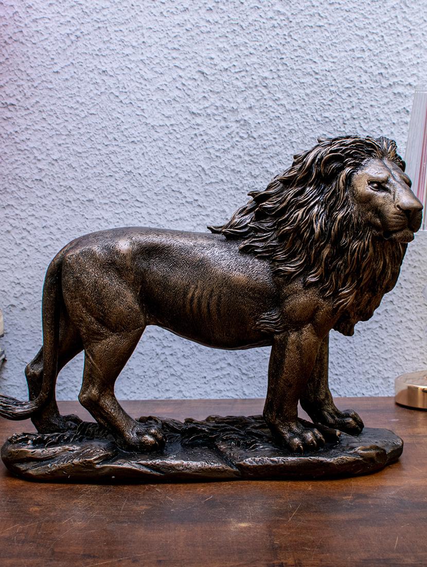 polyresin brown lion home decor statue - 22065715 -  Standard Image - 1