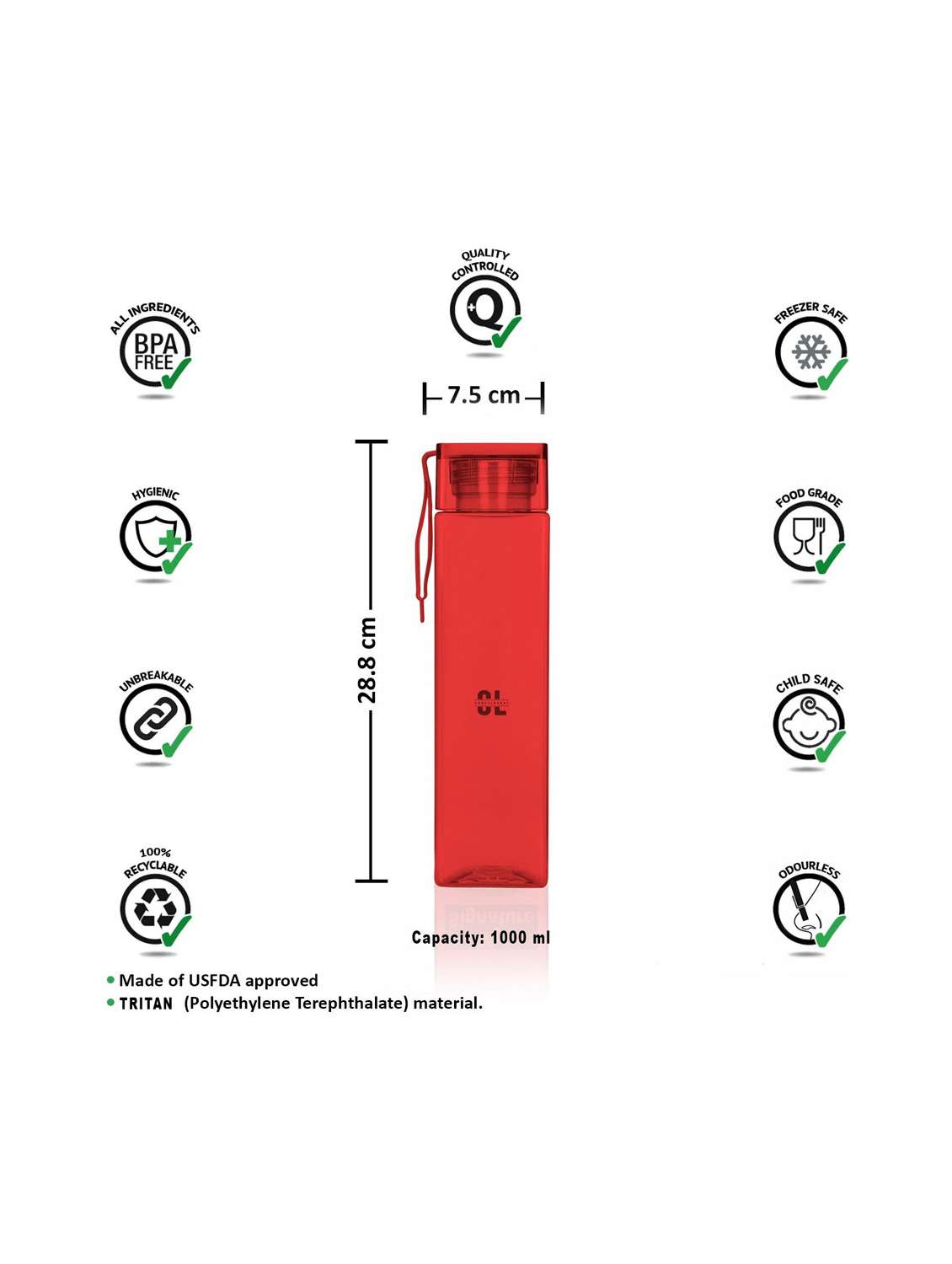 pack of 3 multicolor plastic water bottles - 22065776 - Standard Image - 4