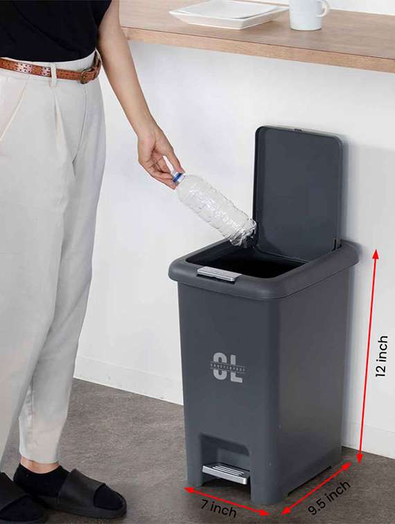 grey solid plastic waste bin - 22065801 -  Standard Image - 4