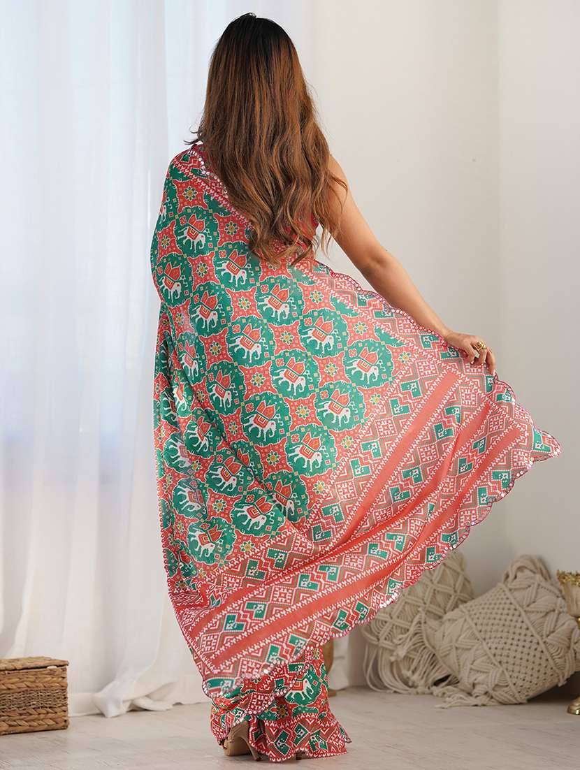 women printed patola saree with blouse - 22065854 -  Standard Image - 1