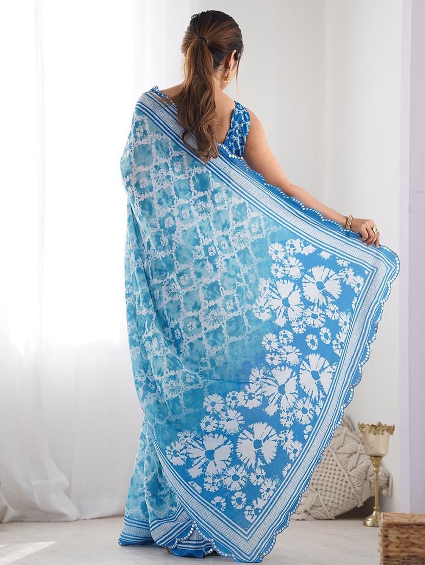 women printed casual wear saree with blouse - 22065858 -  Standard Image - 1
