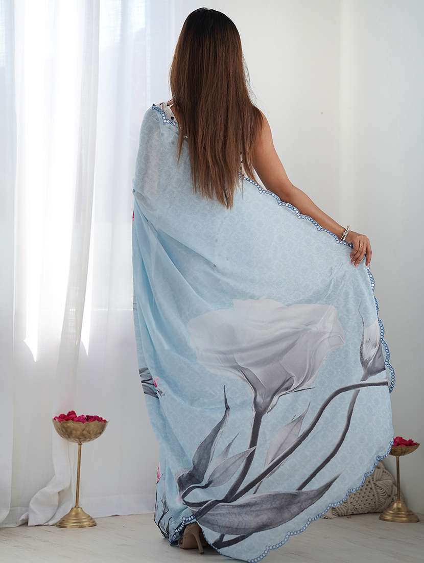 women printed casual wear saree with blouse - 22065860 -  Standard Image - 1