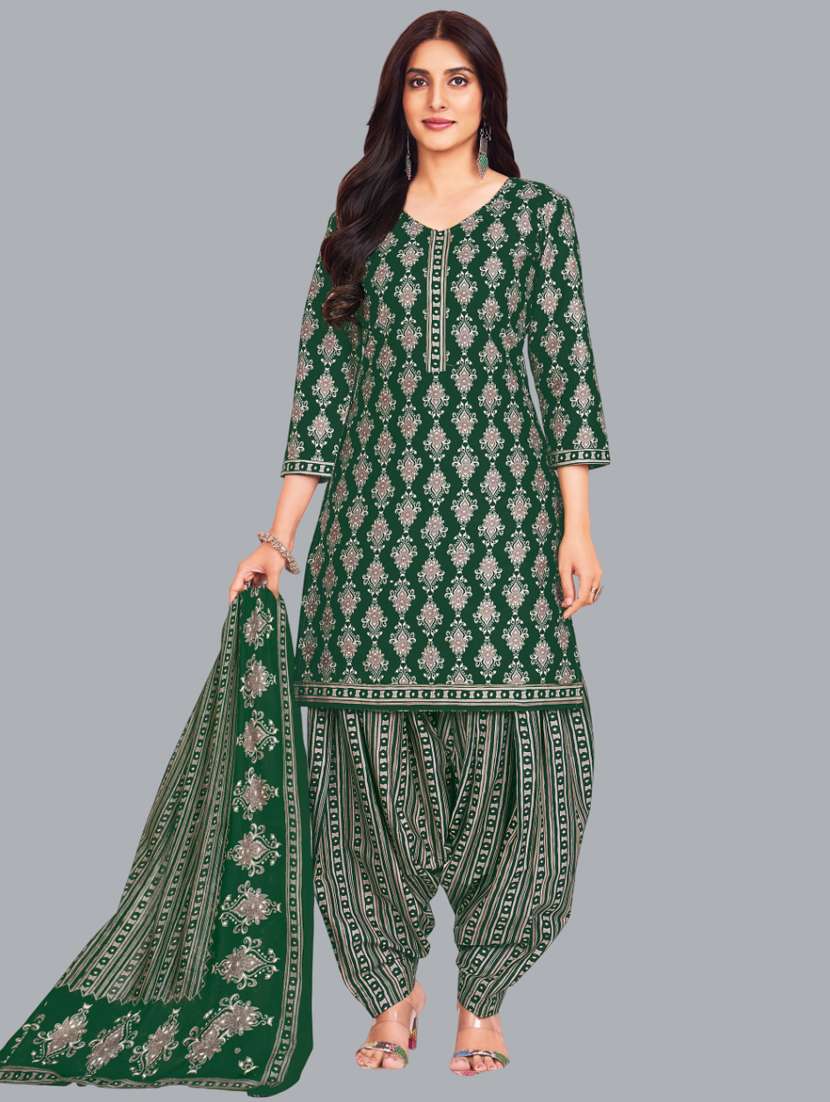 women printed unstitched salwar suit set