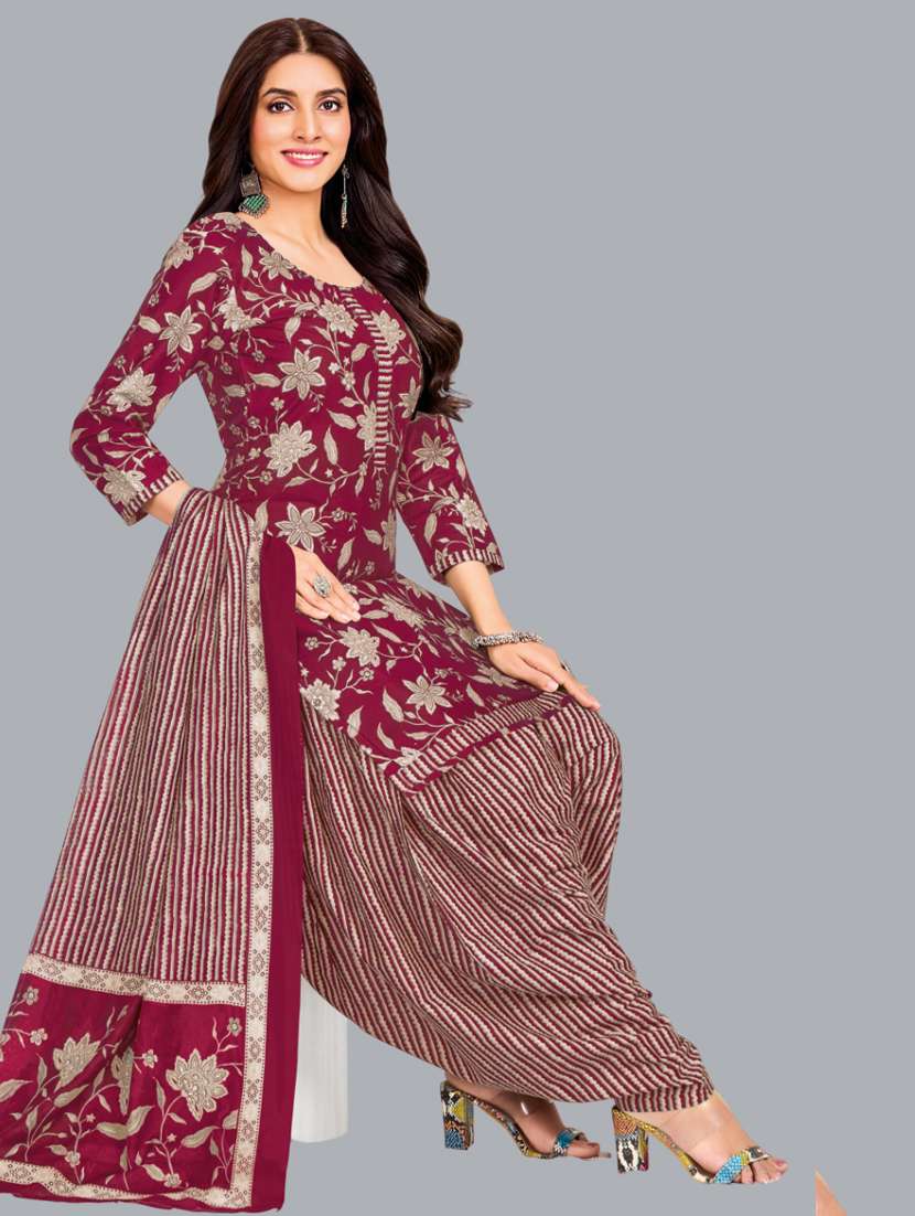 women floral printed unstitched salwar suit set - 22065947 -  Standard Image - 1