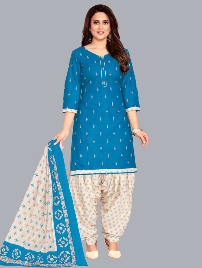 women printed unstitched salwar suit set