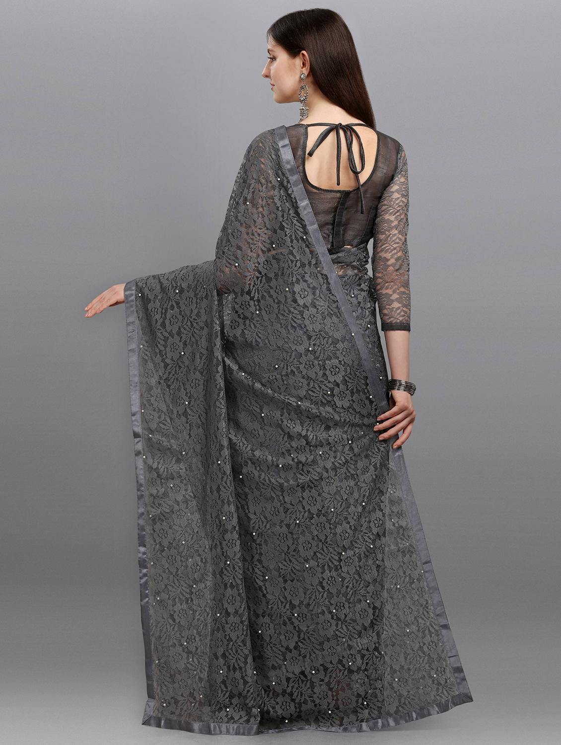 women self design plain saree with blouse - 22065976 - Standard Image - 1