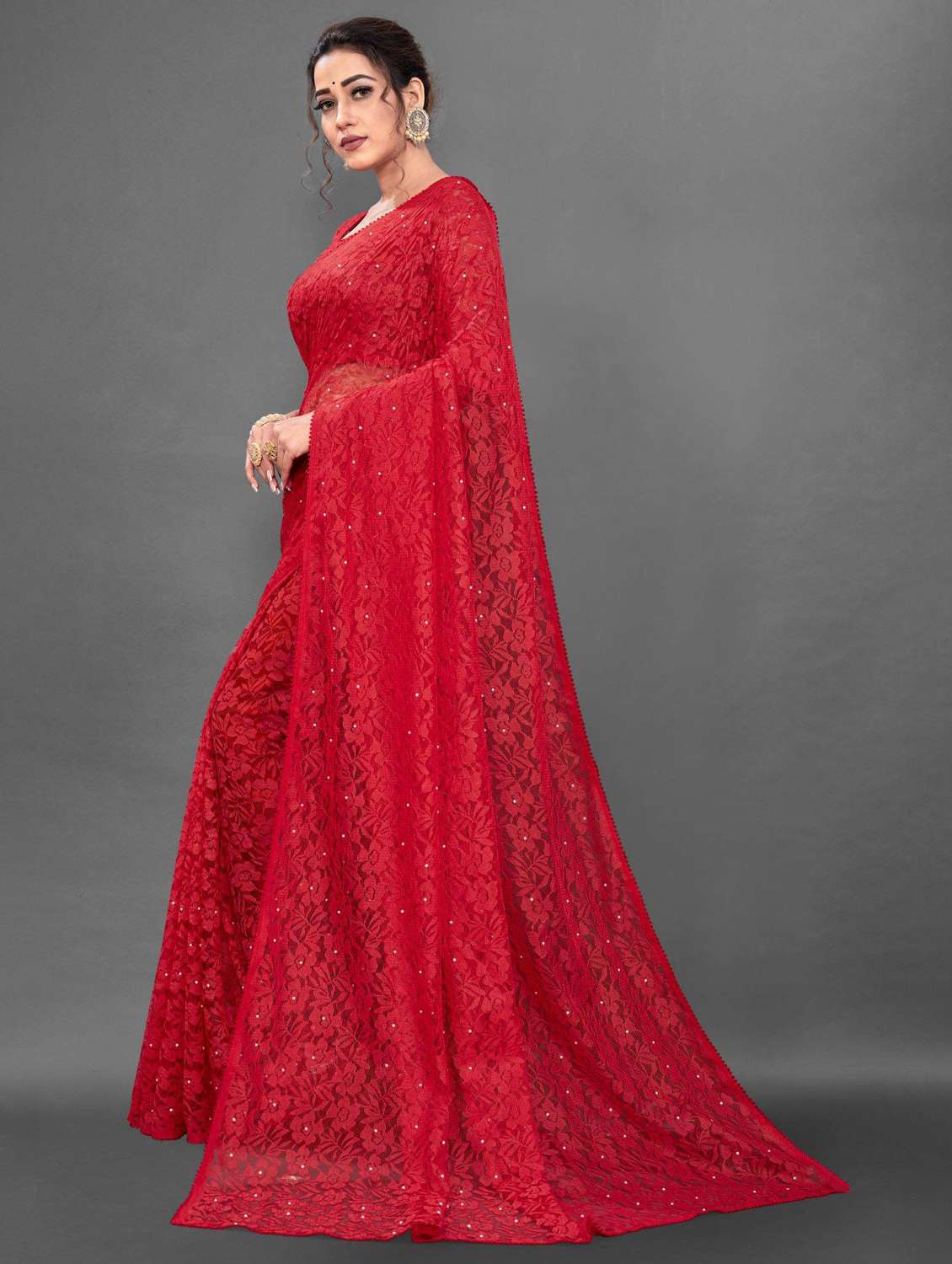 women self design plain saree with blouse - 22065978 -  Standard Image - 1