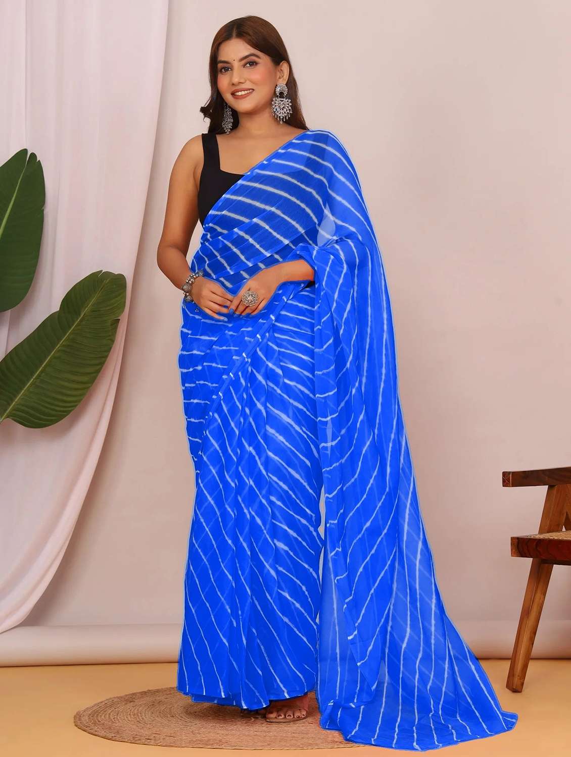 women leheriya printed saree