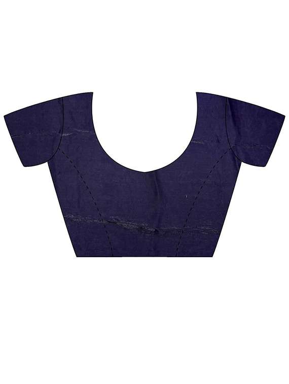 women solid with bordered saree with blouse - 22066207 - Standard Image - 4